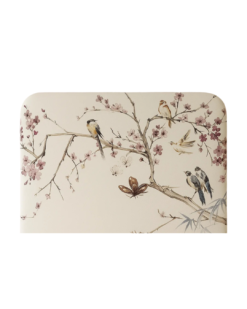 Foto de producto del respaldo Nido con diseño Pajaritos, estampado de aves y ramas sobre panamá.